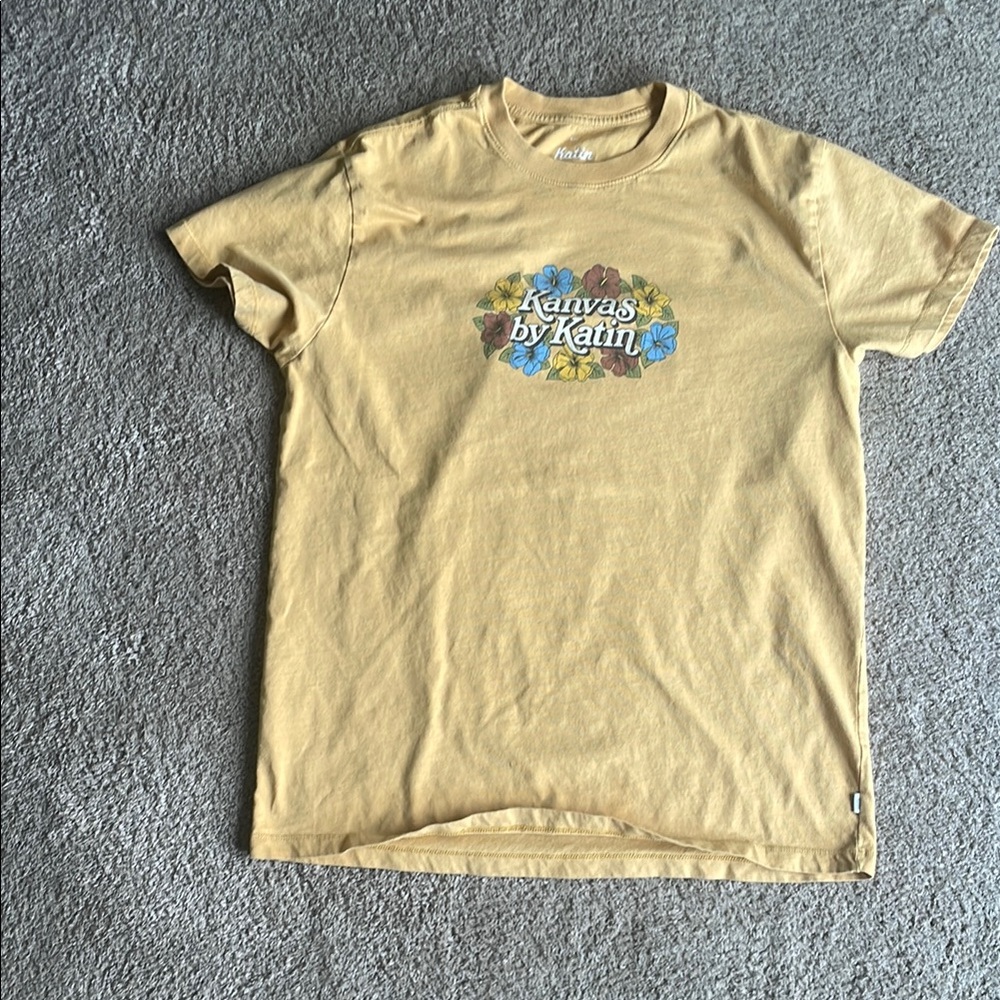 Katin Yellow Tee with Floral Kanvas Logo
